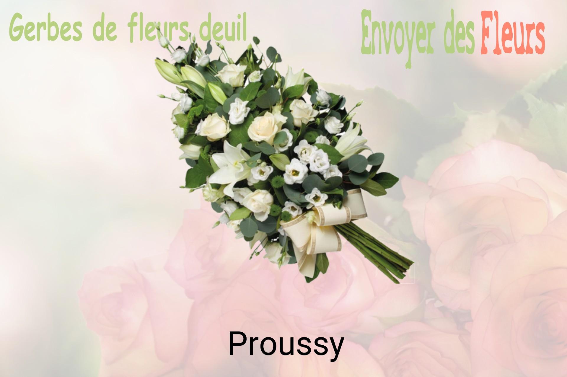 Gerbe de fleurs de deuil livrée à Proussy
